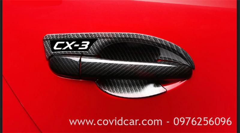 Ốp hõm tay nắm cửa cacbon Mazda CX-3 CX3 4 0 37f627