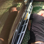 Bậc lên xuống Hyundai Tucson chữ vàng