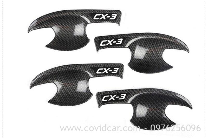 Ốp hõm tay nắm cửa cacbon Mazda CX-3 CX3 Ốp hõm tay nắm cửa cacbon Mazda CX-3 CX3